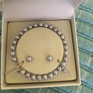 Pearl set- earrings, bracelet, and necklace