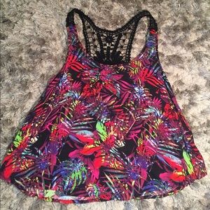 Size large lace back tank top