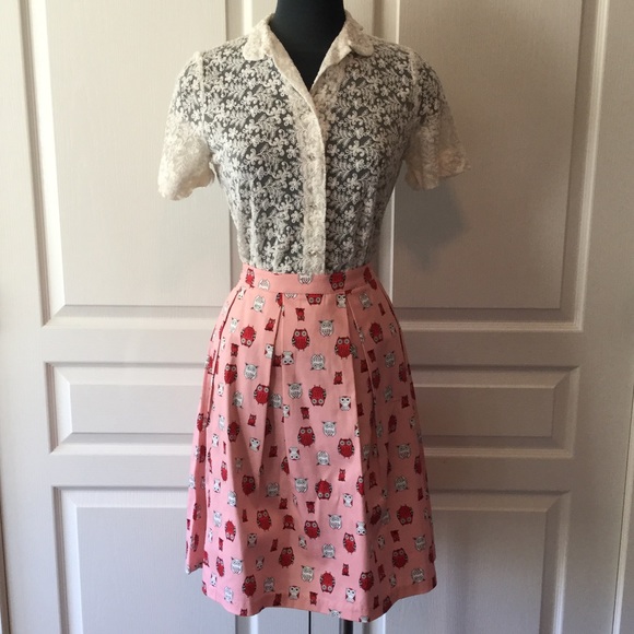 Owl Print Skirt - Picture 1 of 3