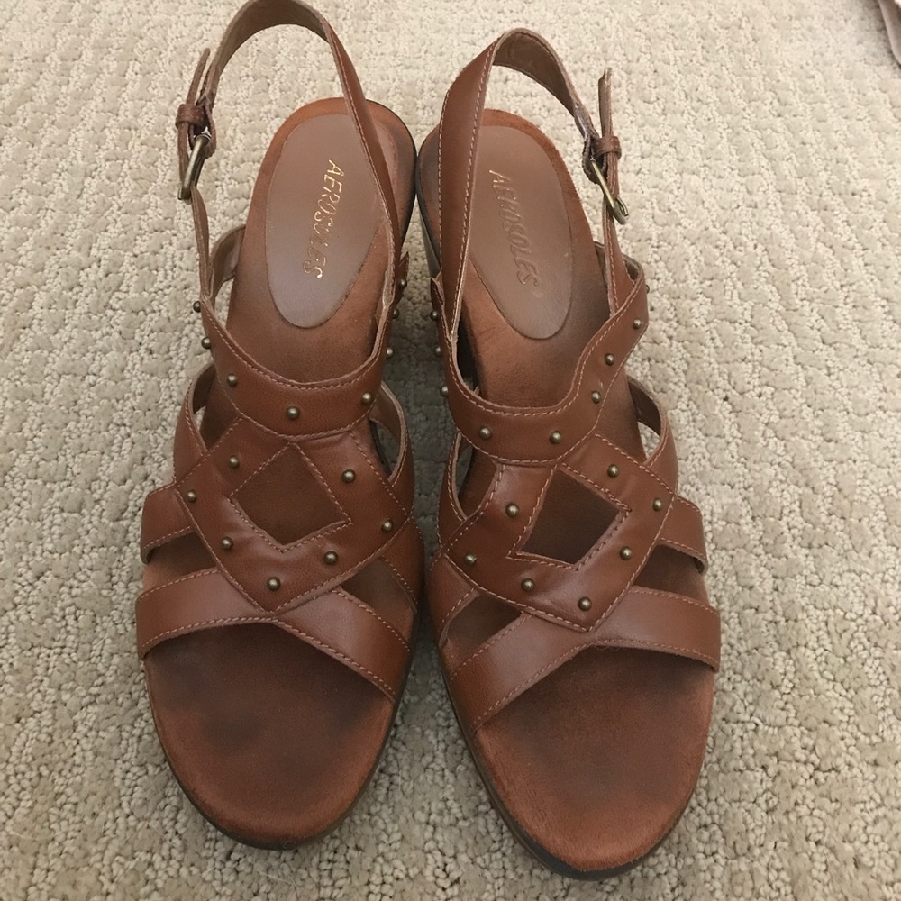 Aerosoles platform sandals with chunky heel sz8