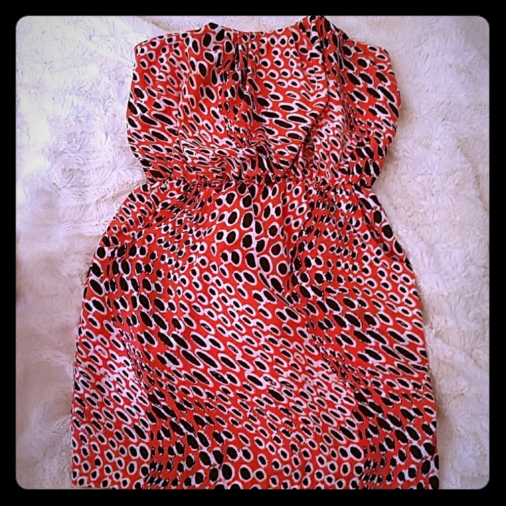 Orange and brown animal print dress