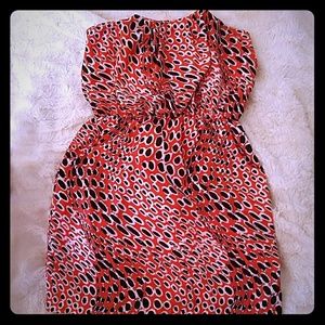 Orange and brown animal print dress