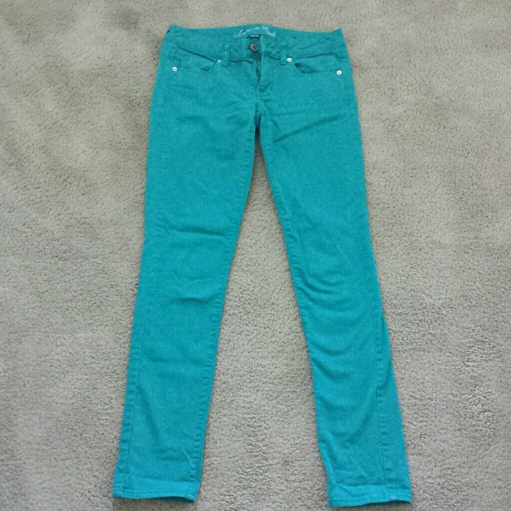 Turquoise American Eagle Skinny Jeans