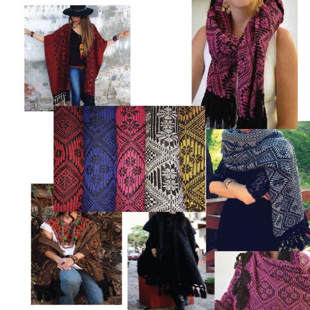 Shawl in 7 different colors.