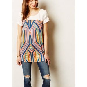 Anthropologie Meadow Rue Drop Pattern Tee Boho