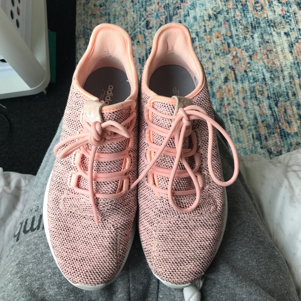 Peach adidas tubulars