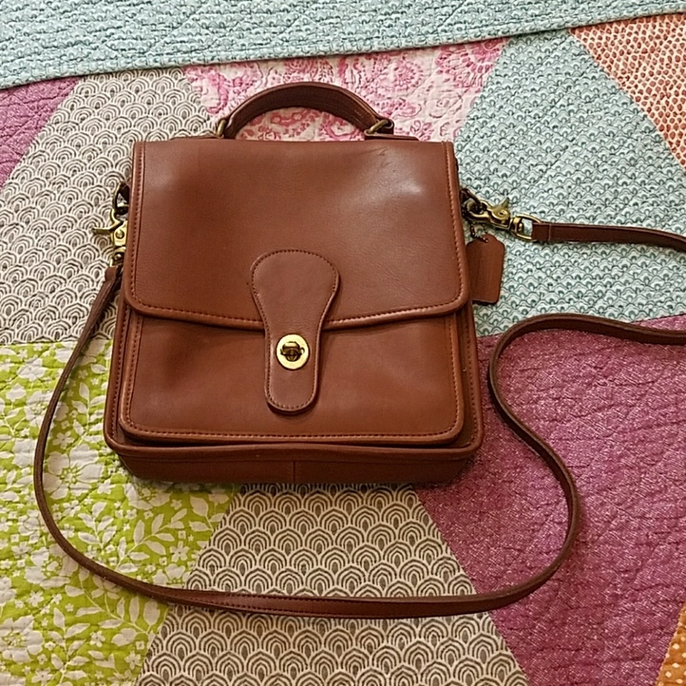 Brown leather Coach bag