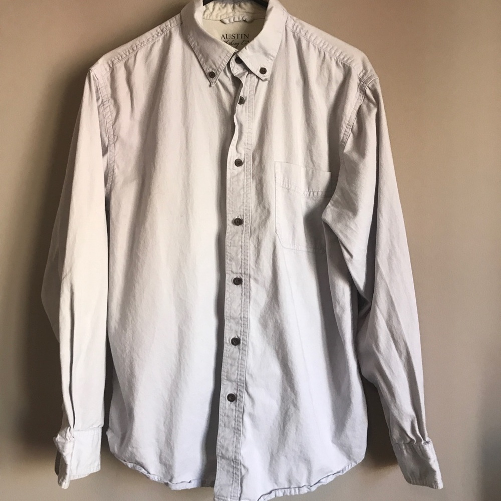 Edgy Pale Grey Button Down