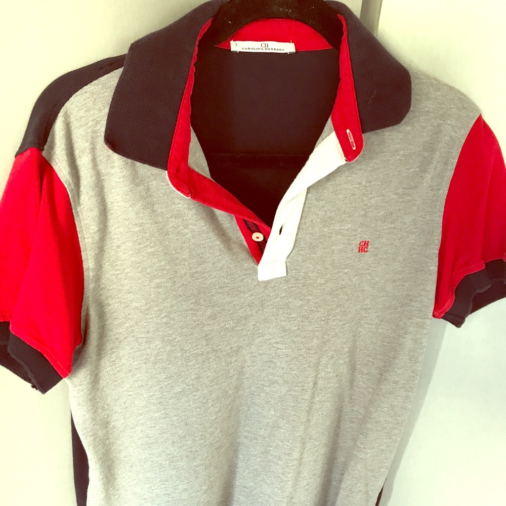 Carolina Herrera Men's logo Polo Tshirt