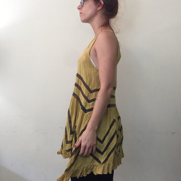 Free People Golden Voile Asymmetrical Dress - Picture 4 of 5