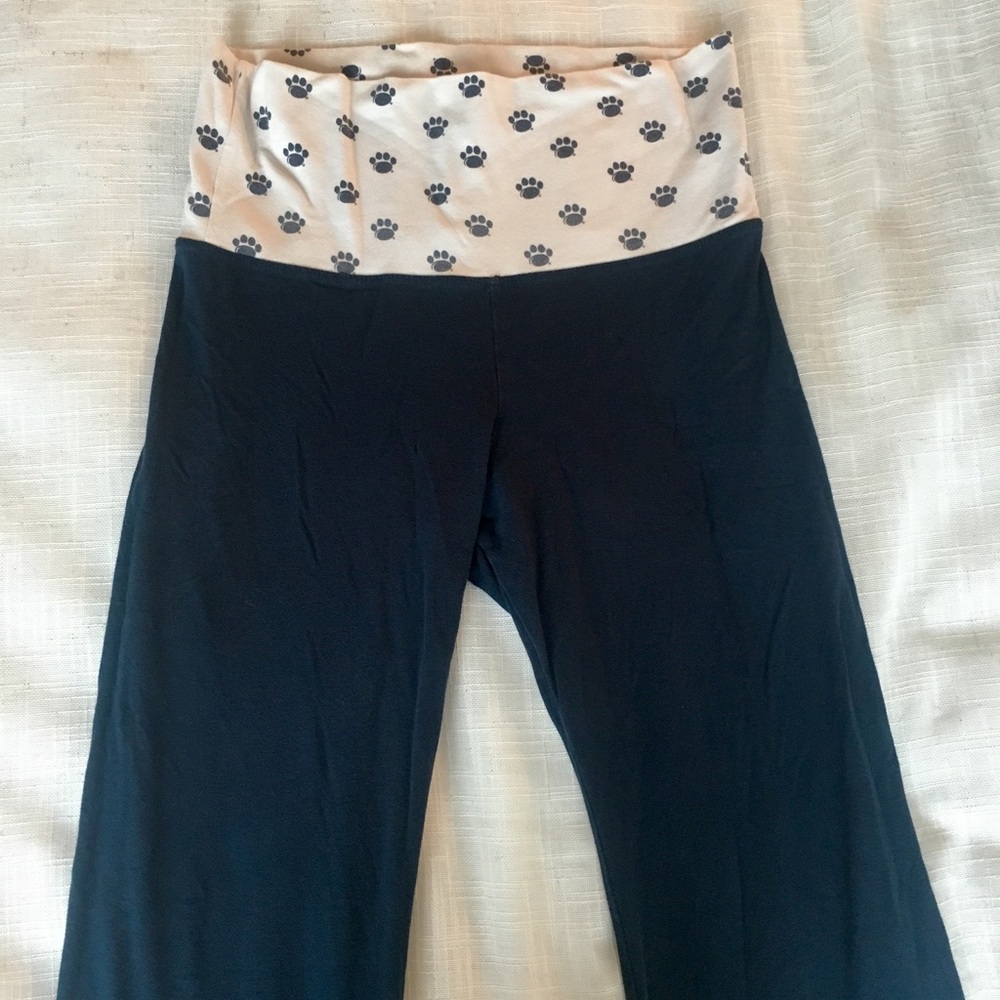 Penn State Solow Foldover Yoga Pants Navy Blue