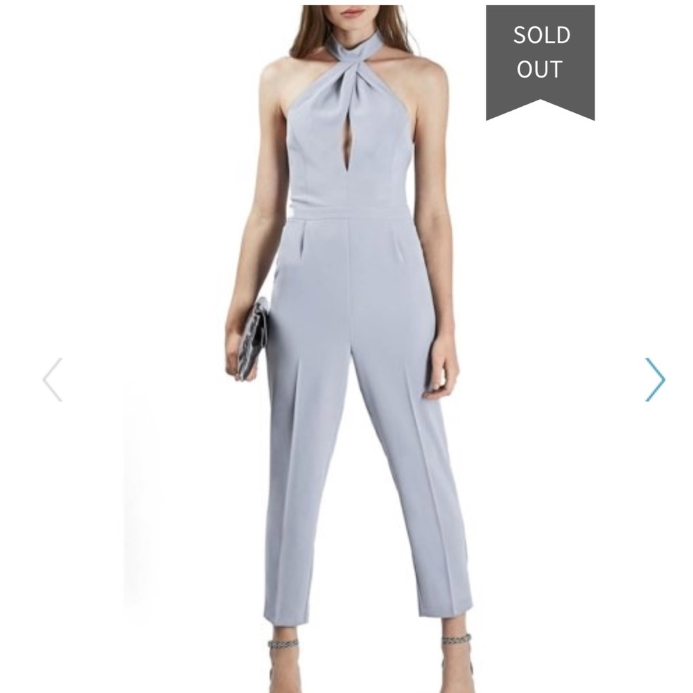 Topshop Pleat Halter Tapered Crop Jumpsuit