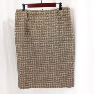 Antonio Melani Brown Tan Wool Blend Pencil Skirt Antonio Melani Brown Tan Wool Blend Pencil Skirt