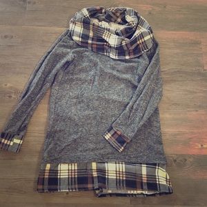 Tunic sweater with cowl neck