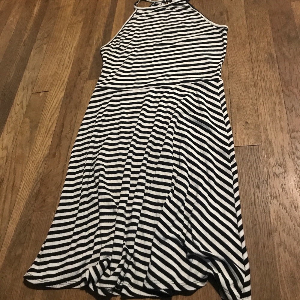 Square neck stripped dress