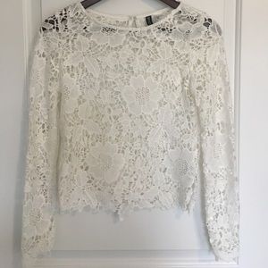 Lace, Long Sleeves, Crop Top