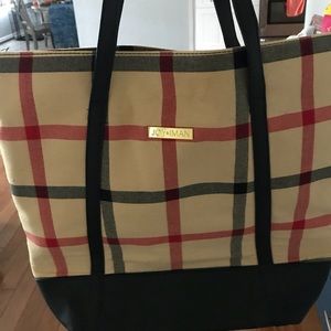 Joy & Iman plaid tote