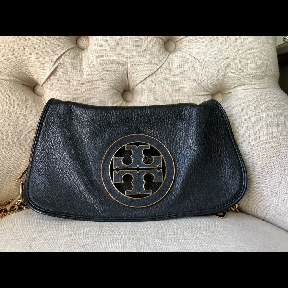 Tory Burch Classic Amanda blk/gold crossbody purse