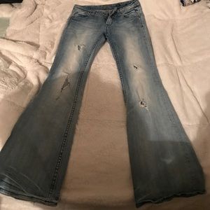 🌼Rerock for Express distressed Flare Jeans