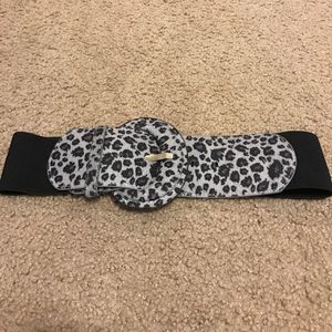 Grey Leopard Print Belt