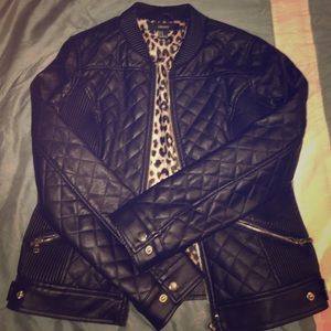 Faux leather black jacket