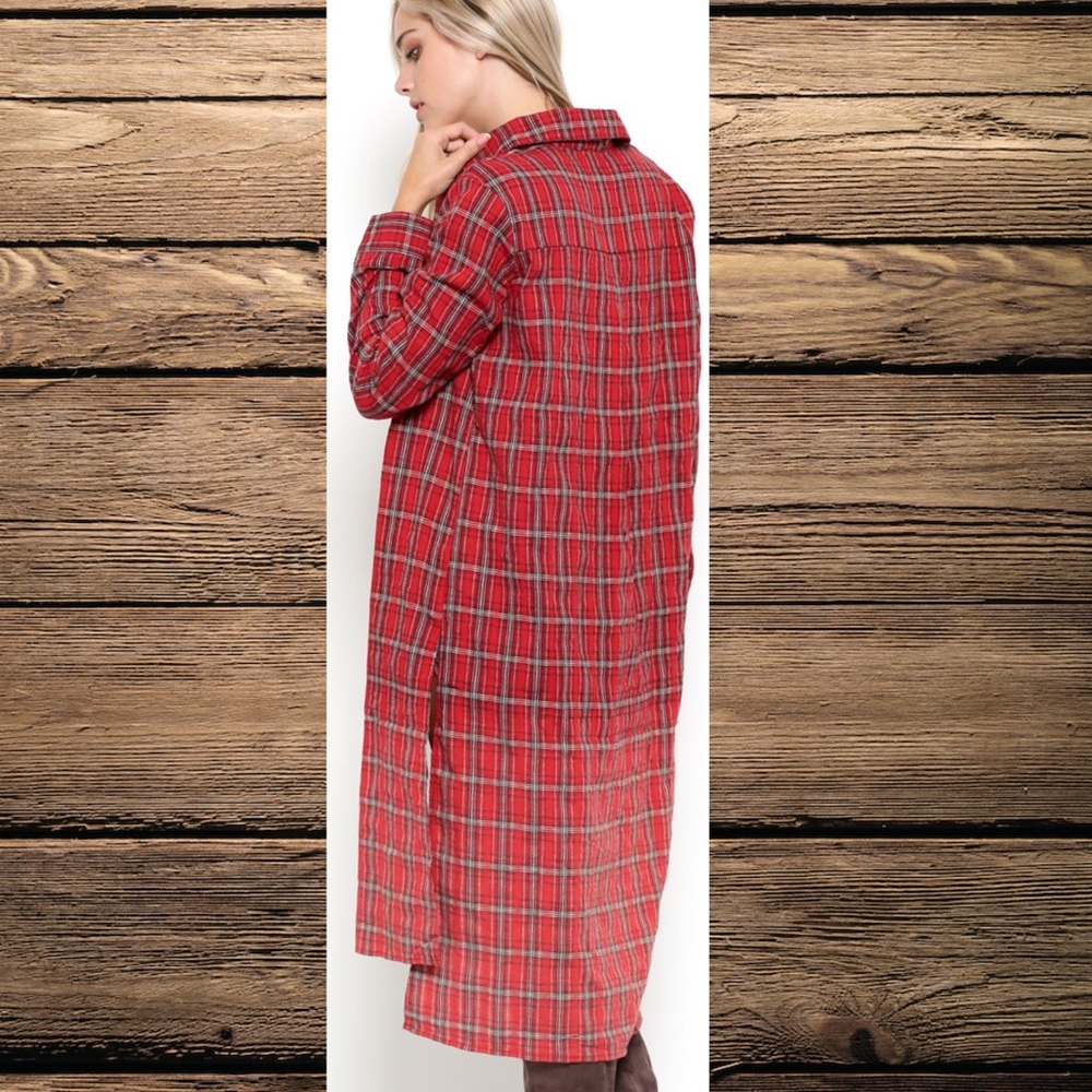 ❤️Plaid Long Shirt or Cardigan - Picture 5 of 6