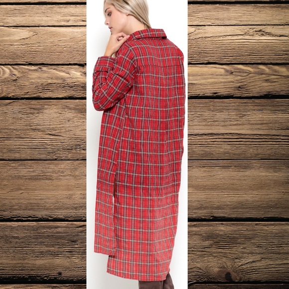 ❤️Plaid Long Shirt or Cardigan - Picture 5 of 6