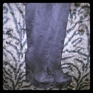 Extra platform knee high boots