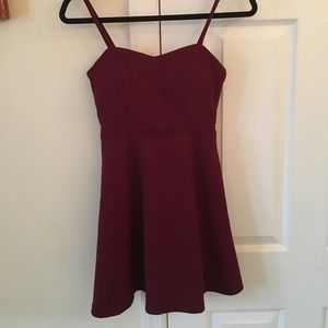 Burgundy A-line dress
