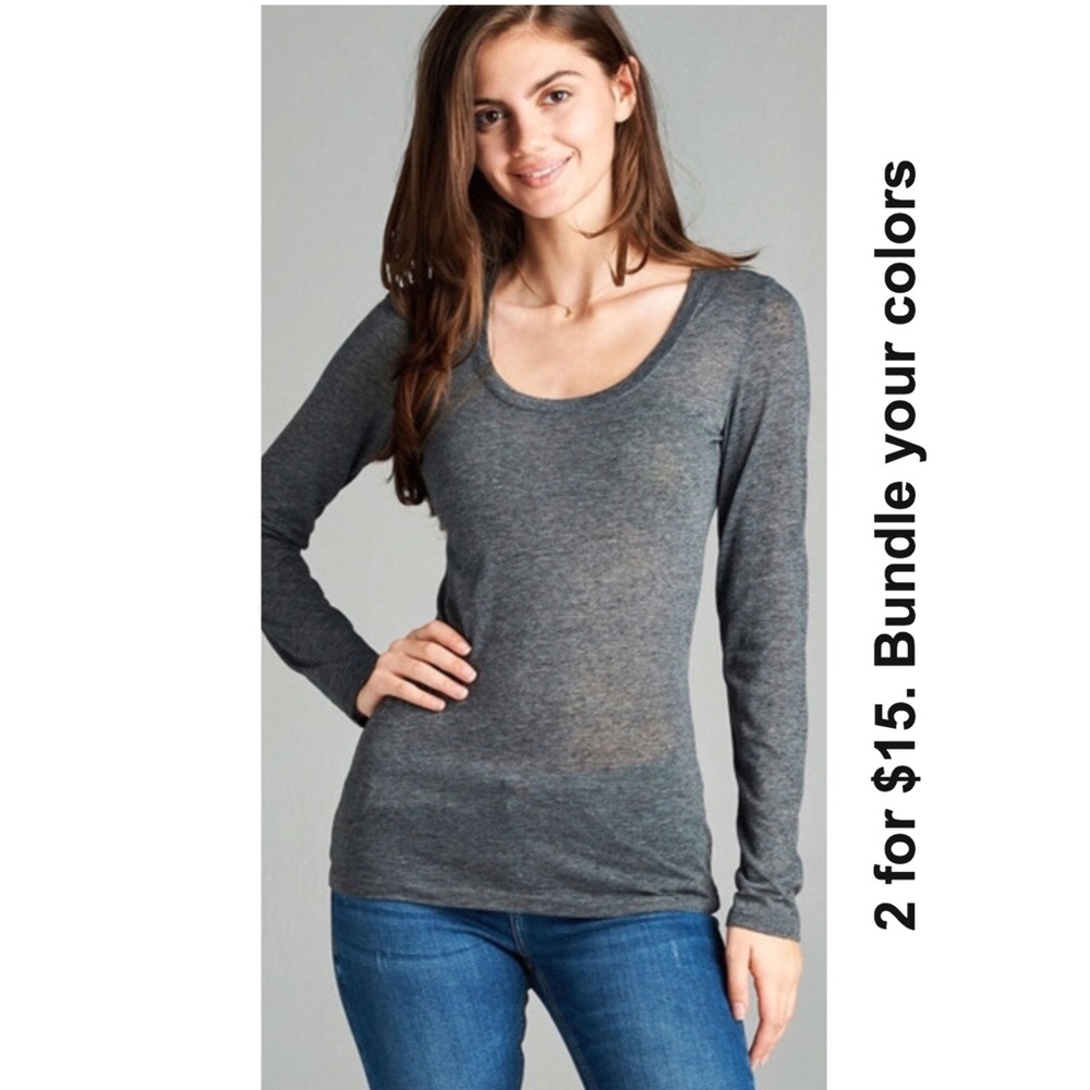 2 for $15!!  Long sleeve gray top