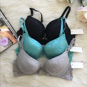 3 Size 36C Double Padded Extreme Push-up Bras