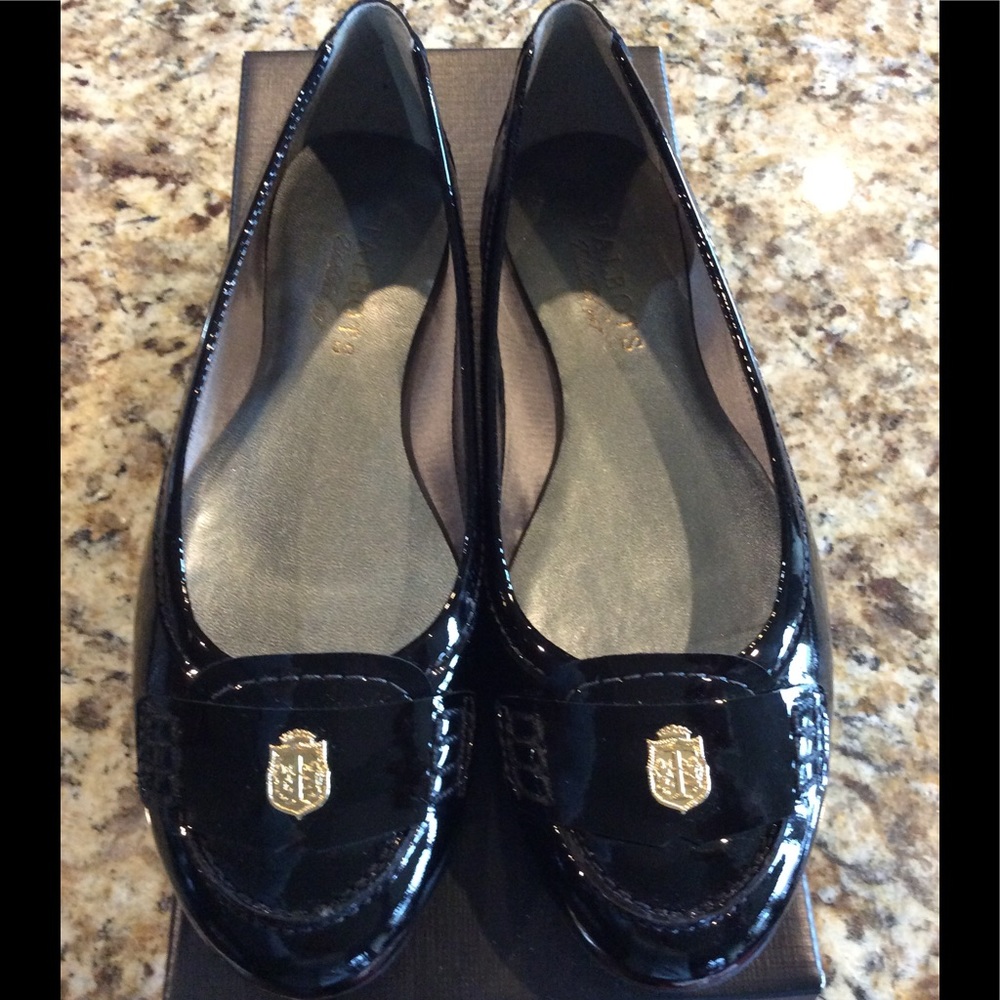 Talbots Patent Black Flats