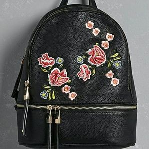Floral Embroidered Mini Backpack