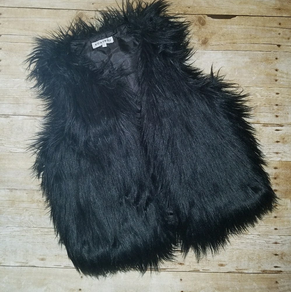 Black fur vest