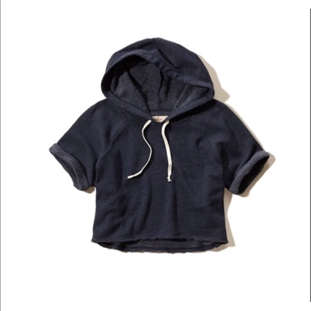 NWT Hollister crop hoodie navy m