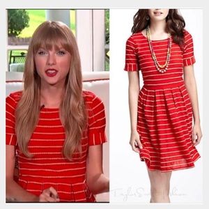 Anthropologie Scalloped Stripes Dress