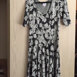 Charcoal and white strawberries LuLaRoe Nicole