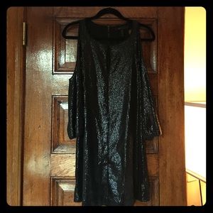Cutout shoulder BCBG sequin party dress! XS