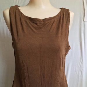 Brown Moda International Sleeveless Silk Top