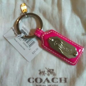 Coach Pink hang tag fob
