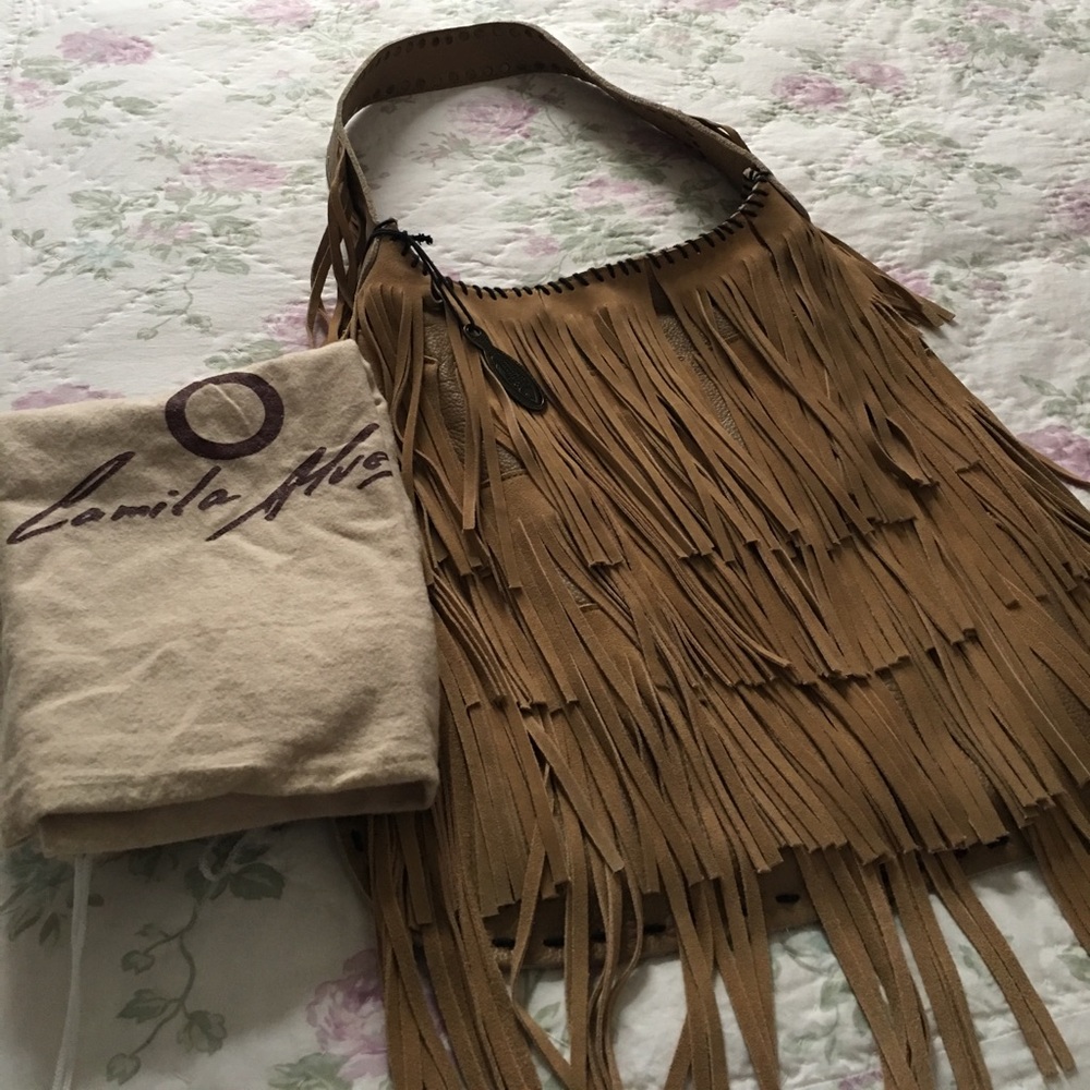 Large Camila Alvez fringed shoulder bag.