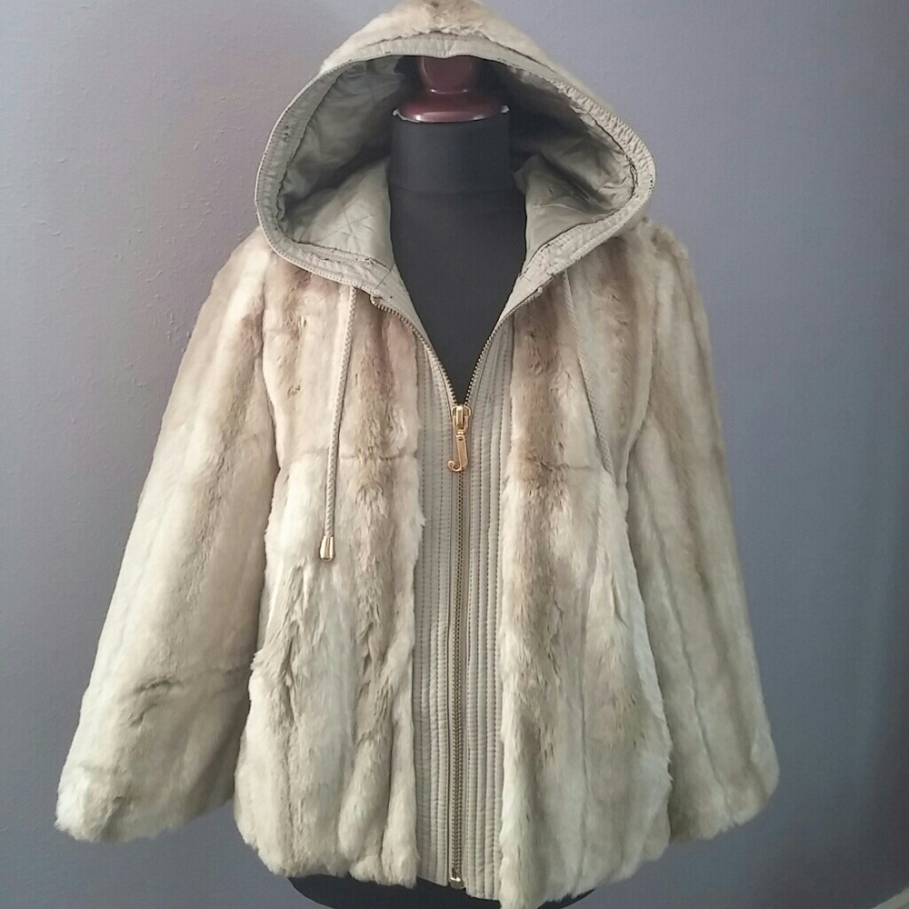 Juicy Couture Hooded Faux Fur Swing Coat