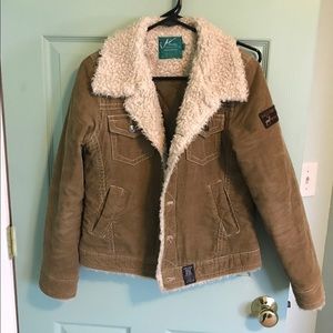 Corduroy jacket with sherpa lining