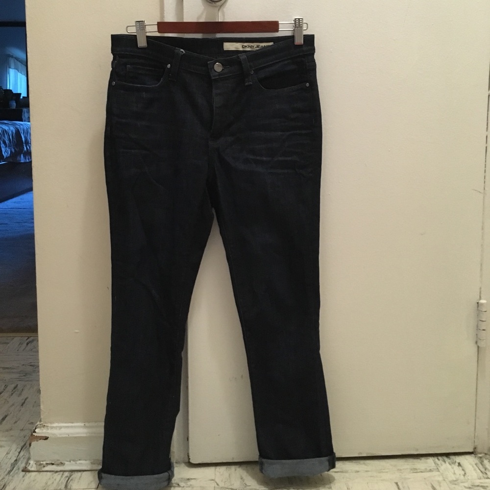 DKNY Dark Wash Tapered Jeans