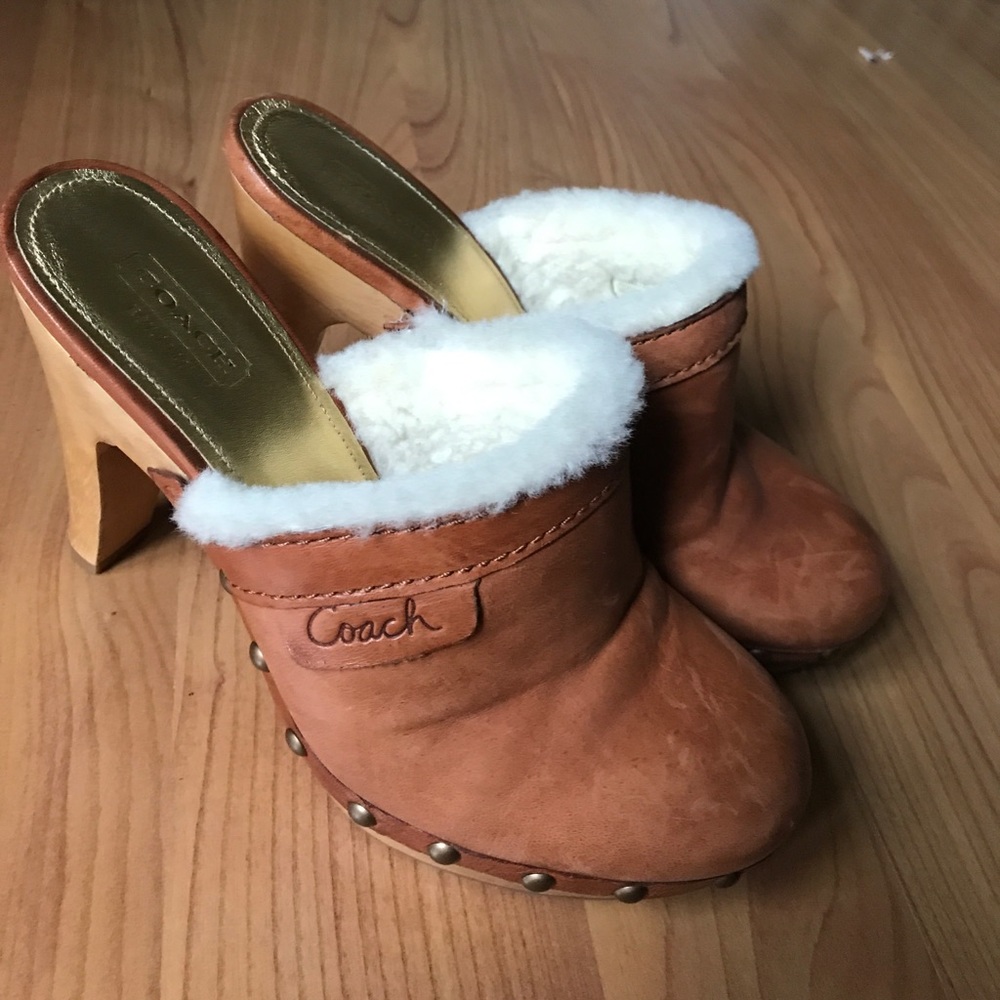 Coach Furred Clog Slide - image 1