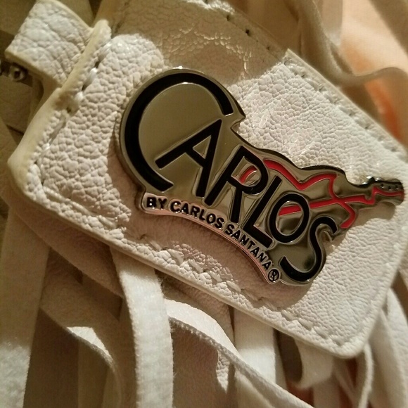 Carlos Santana White Fringe Handbag - Picture 3 of 3