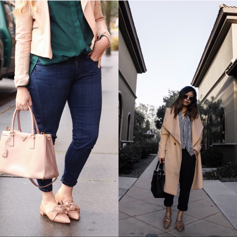 Zara Nude Bow Flats NWOT.