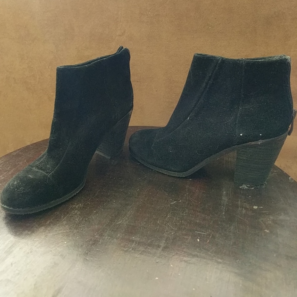 Black zip up booties