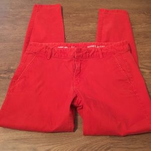 Red khakis by gap skinny mini size 2