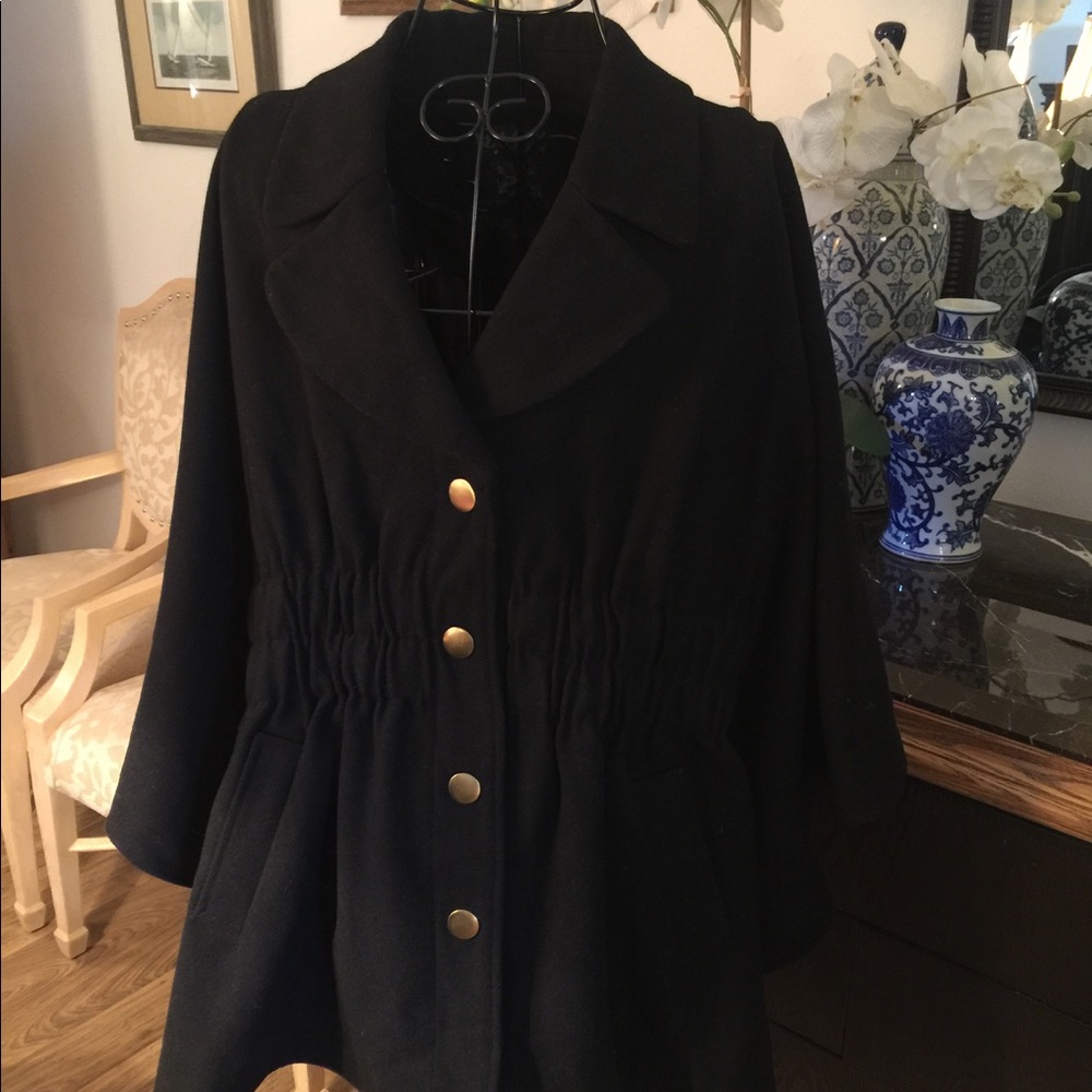 Gorgeous black wool cape.